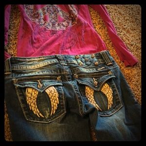 Miss me jeans angel wing like new size 29 short